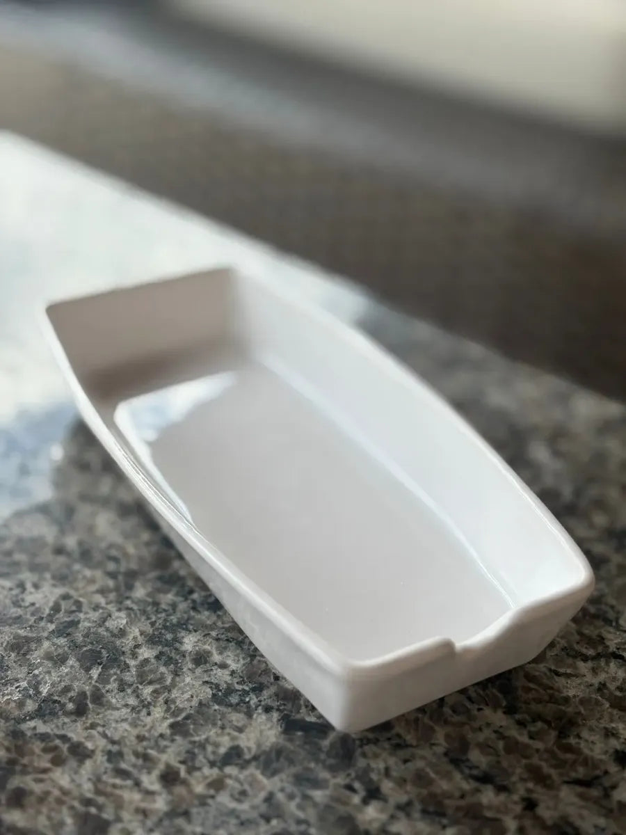 Suporte Porta Espetinho para Churrasco em Cerâmica Branco