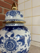 Vaso Decorativo Porcelana Azul E Branco Luxo Clássico 40x19