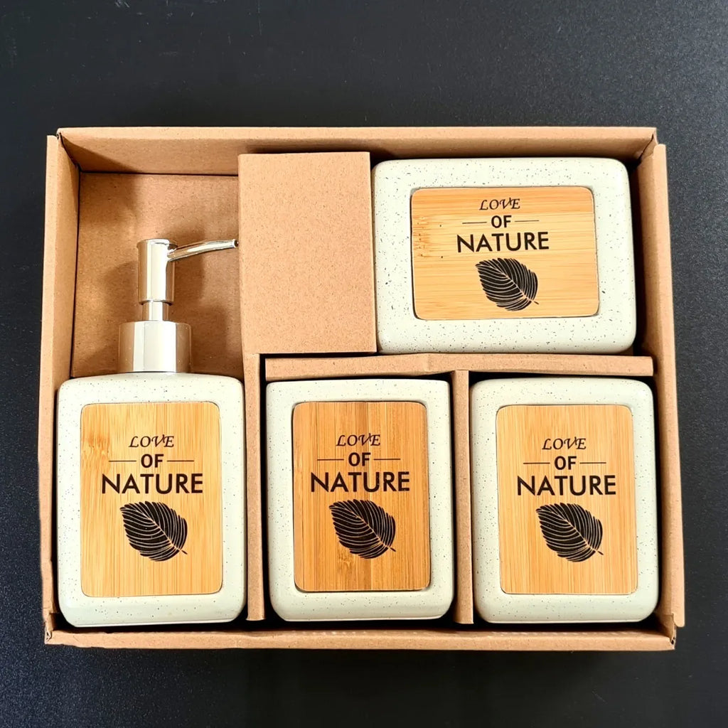 Kit Banheiro Lavabo 4 Peças em Cerâmica