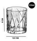 Jogo De Copo Whisky Licor com 6 Peças Vidro 315ML