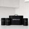 Kit 4 Potes Para Alimentos Latas Armazenamento Metal Luxo Preto