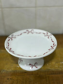 Boleira de Porcelana Branca com Laço Vermelho Love 29x9 cm