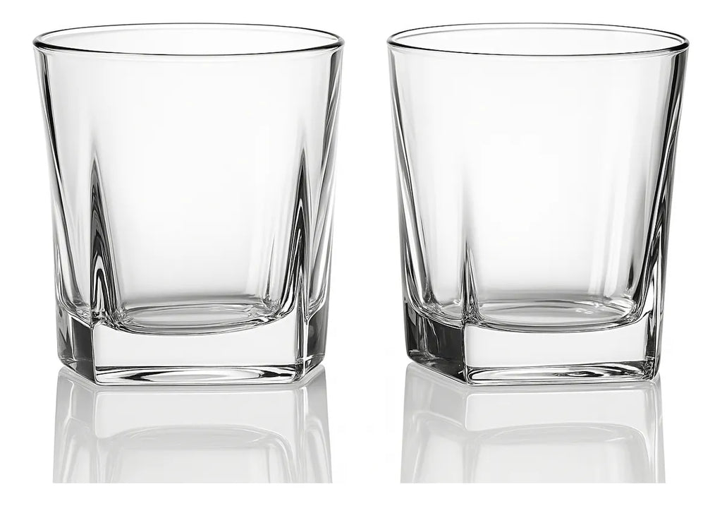Copo De Whisky Vidro 6 Peças Licor Luxuoso Sofisticado 300ml Transparente
