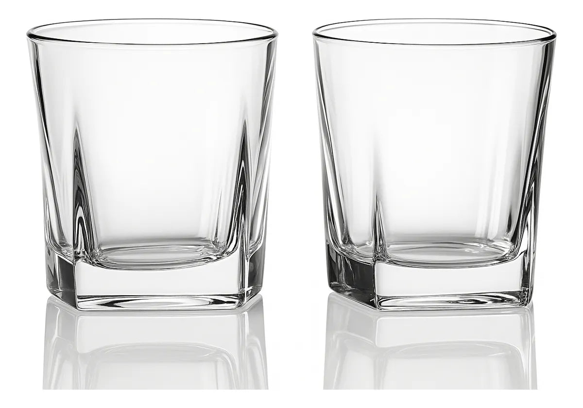 Copo De Whisky Vidro 6 Peças Licor Luxuoso Sofisticado 300ml Transparente