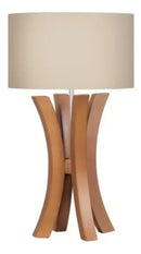 Abajur Luminária Madeira Imbuia Cúpula Bege 54x35 Marrom Imbuia 127/220v