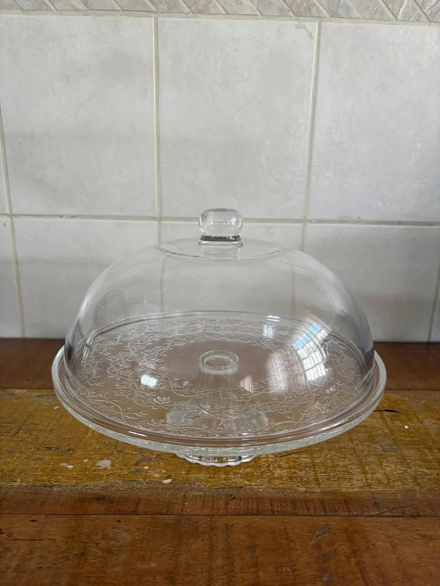 Boleira de Vidro com Tampa e Pé Elegance 30cm Centro de Mesa