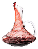Decanter para Vinho 1,5L em Vidro Lapidado com Alça e Aerador
