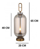 Luminária Decorativa Nórdica Vidro Espelhado 65cm – Base Dourada