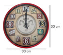 Relógio de Parede Retrô Vintage Nostálgico – 30 cm | Vermelho
