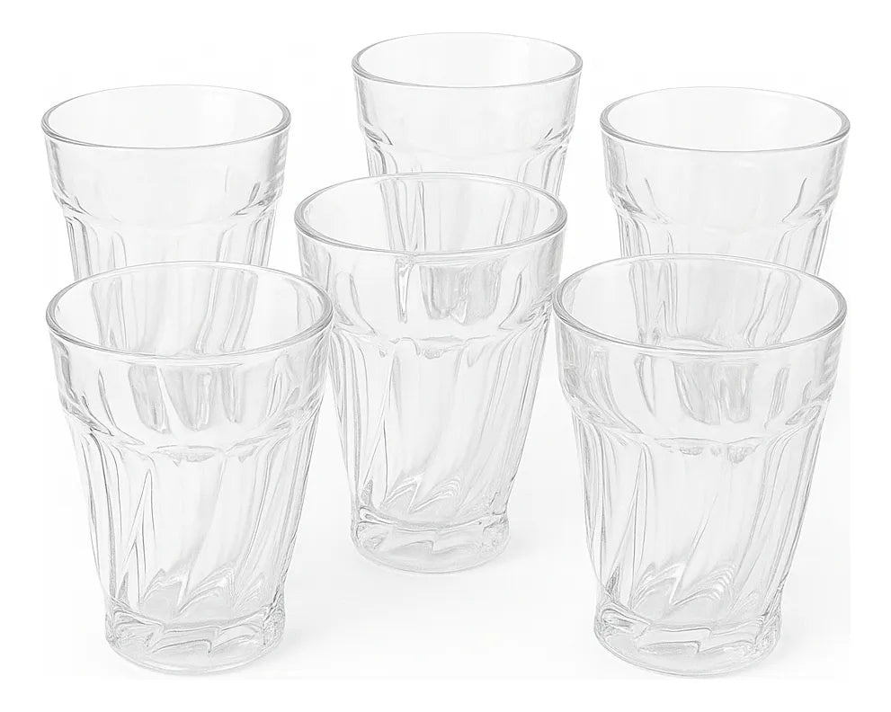 Jogo De 6 Copos De Vidro Geométrico 150ML- Jogo Elegante Incolor