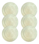Jogo com 6 Sousplats de Poliresina Bege com Relevo – Design Folhas | 35 x 35 cm