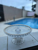 Boleira Centro de Mesa Vidro Borda Dourada 22cm Elegante