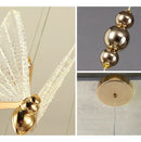 Luminária Pendente Borboleta Cristal Libélula Dourada 24cm 127/220v Dourado