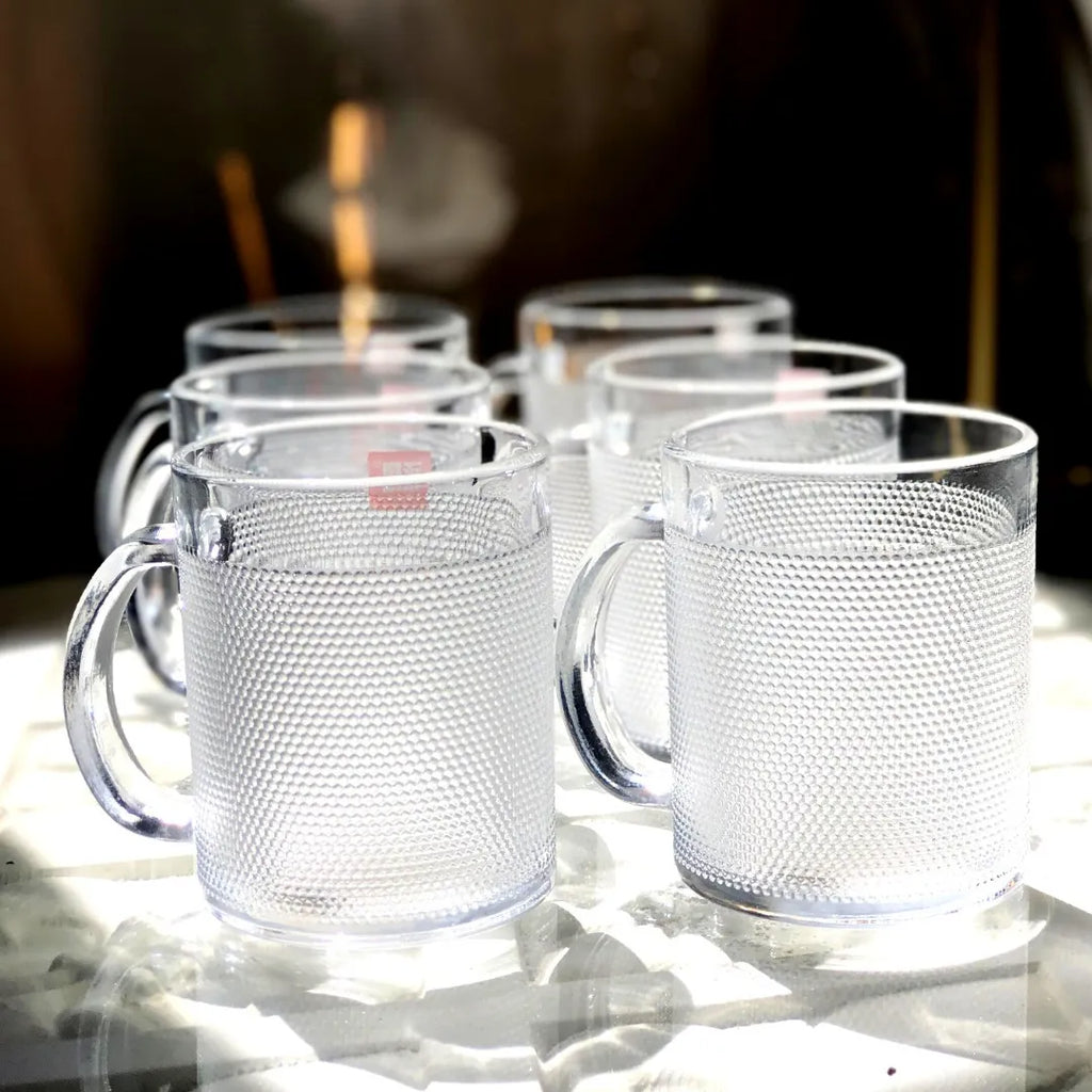 Jogo 6 Canecas de Vidro para Água, Suco e Cerveja 300ml – Transparente