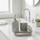 Kit Lavabo Elegance 3 Peças Cerâmica Cinza Escuro