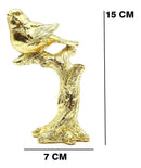 Escultura Decorativa Pássaro Dourado – 15 x 7 cm