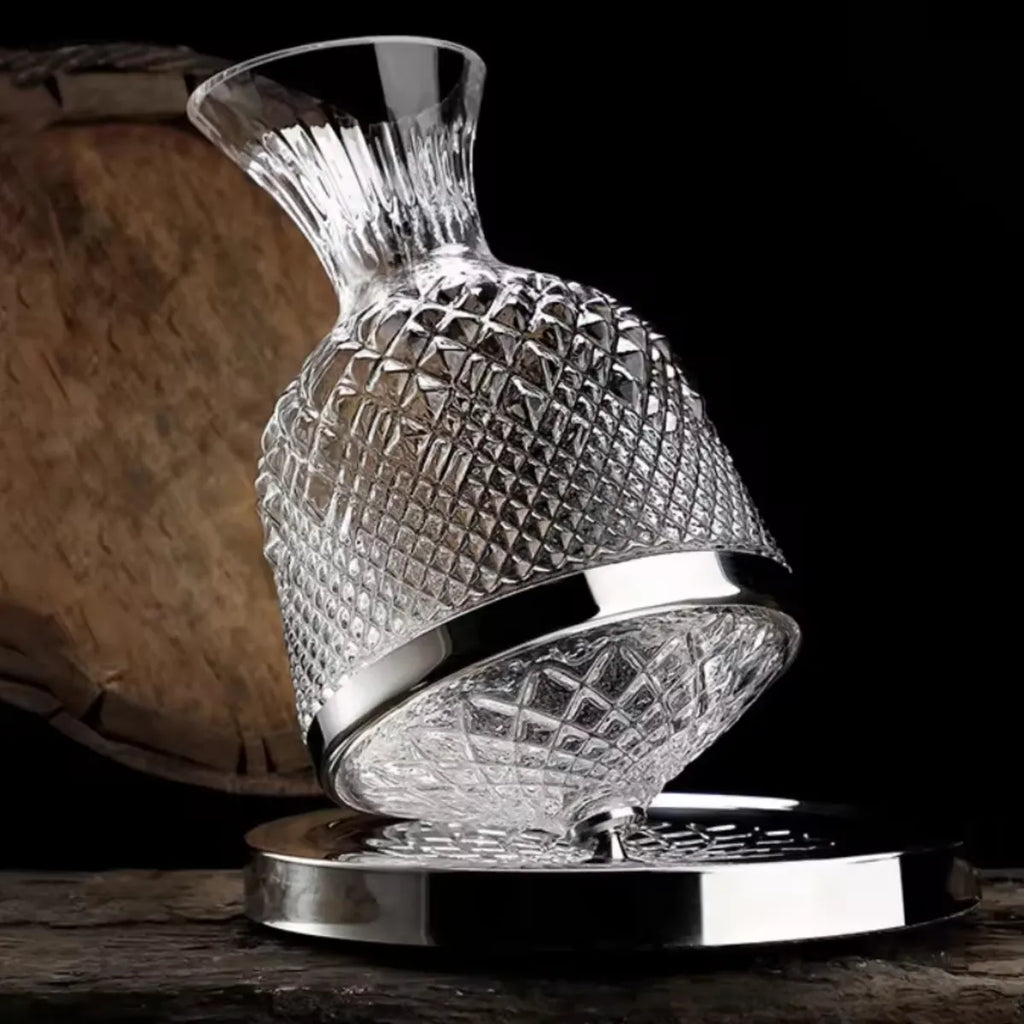 Decanter Vinho 1,5l Vidro Giratório 360°