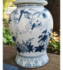 Vaso Decorativo Porcelana Classic Blue White Importado 49x25 Azul E Branco Clássico