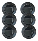 Jogo de Sousplat Preto em Poliresina Disco com Relevo – Kit com 6 Peças 33x33cm