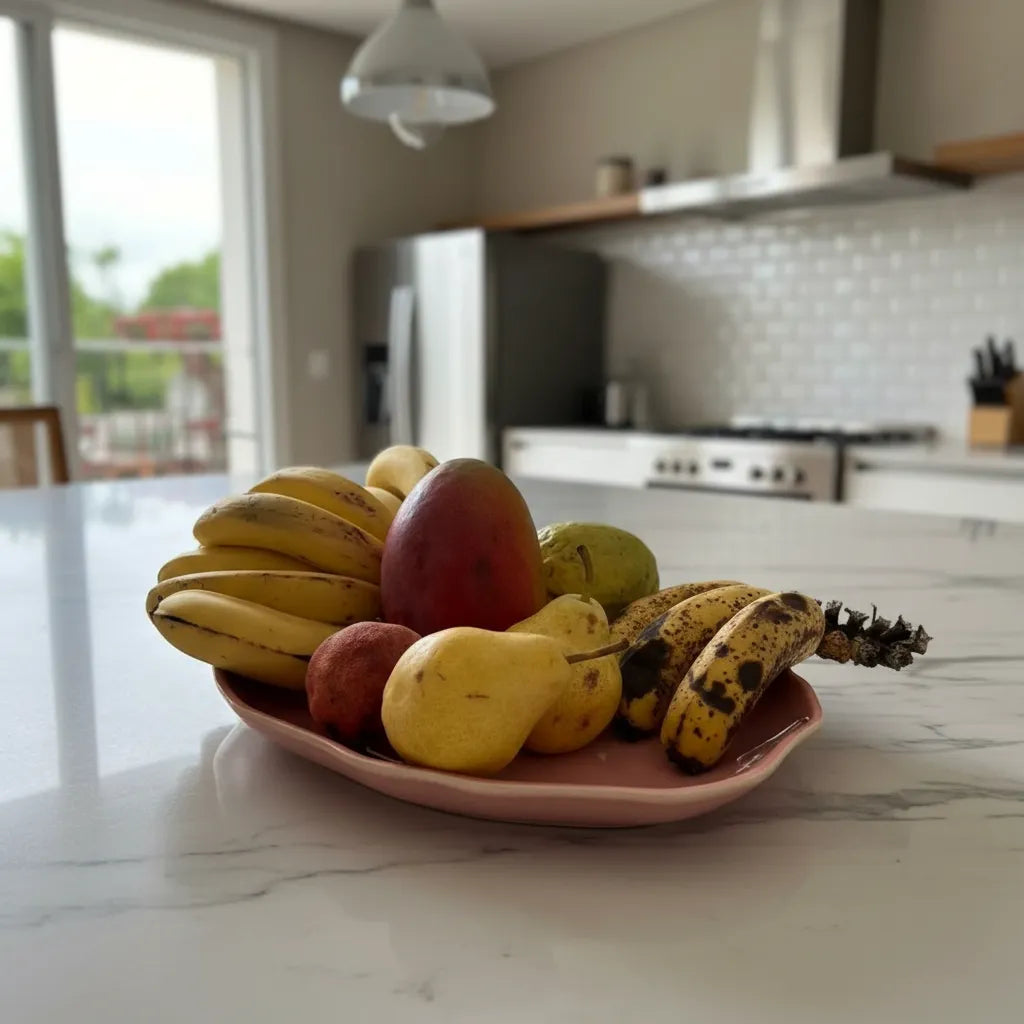 Bandeja Fruteira Centro de Mesa 44 cm em Cerâmica Rosa Luxo