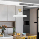 Lustre Pendente Cozinha Sala Cúpula Branca com Dourado LED – Design Moderno