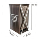 Cesto de Roupas Dobrável Love Marrom 63 x 38 cm