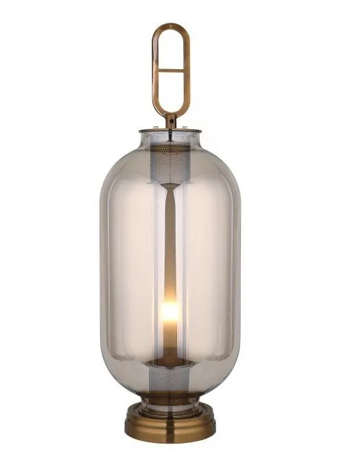 Luminária Decorativa Nórdica Vidro Espelhado 65cm – Base Dourada