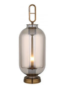 Luminária Decorativa Nórdica Vidro Espelhado 65cm – Base Dourada