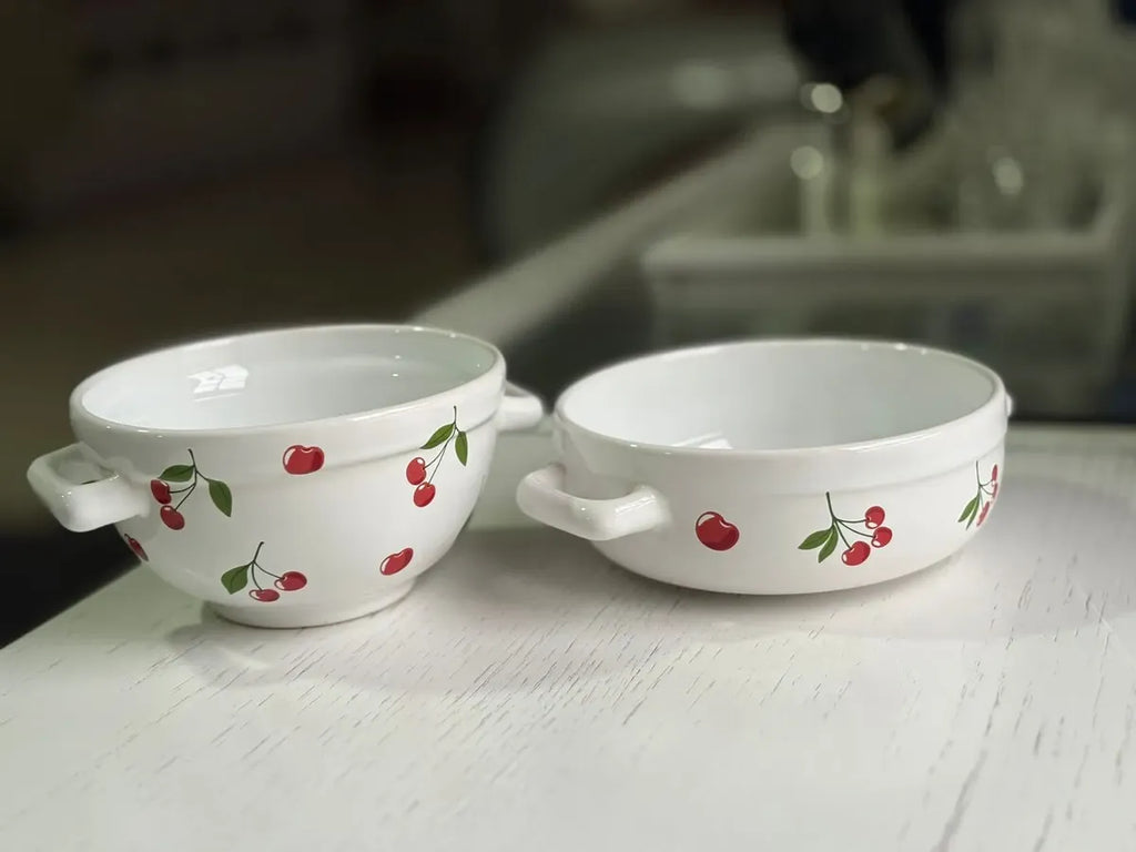 Tigela Bowl de Porcelana 500ml com Alça – Design Love Luxo | Ideal para Miojo, Sopas e Sobremesas