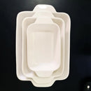 Kit 3 Travessas Fundas em Cerâmica com Alça Branca 1,5L 1L 500ml – Servir e Assar