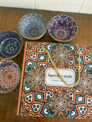 Jogo De 4 Tigelas Bowl Sortidas Porcelana + Caixa Presente Laranja