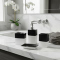 Kit Banheiro Lavabo 4 Peças Preto e Branco Elegance