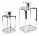 Kit com 2 Lanternas Marroquinas Prata em Inox com Vidro Prateado – Luxo