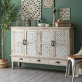 Buffet Aparador Branco Kyoto em Madeira Vintage | 150 x 36 x 110 cm
