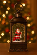 Lanterna Natalina Musical Neve Natal Enfeite Decoração Marrom-escuro