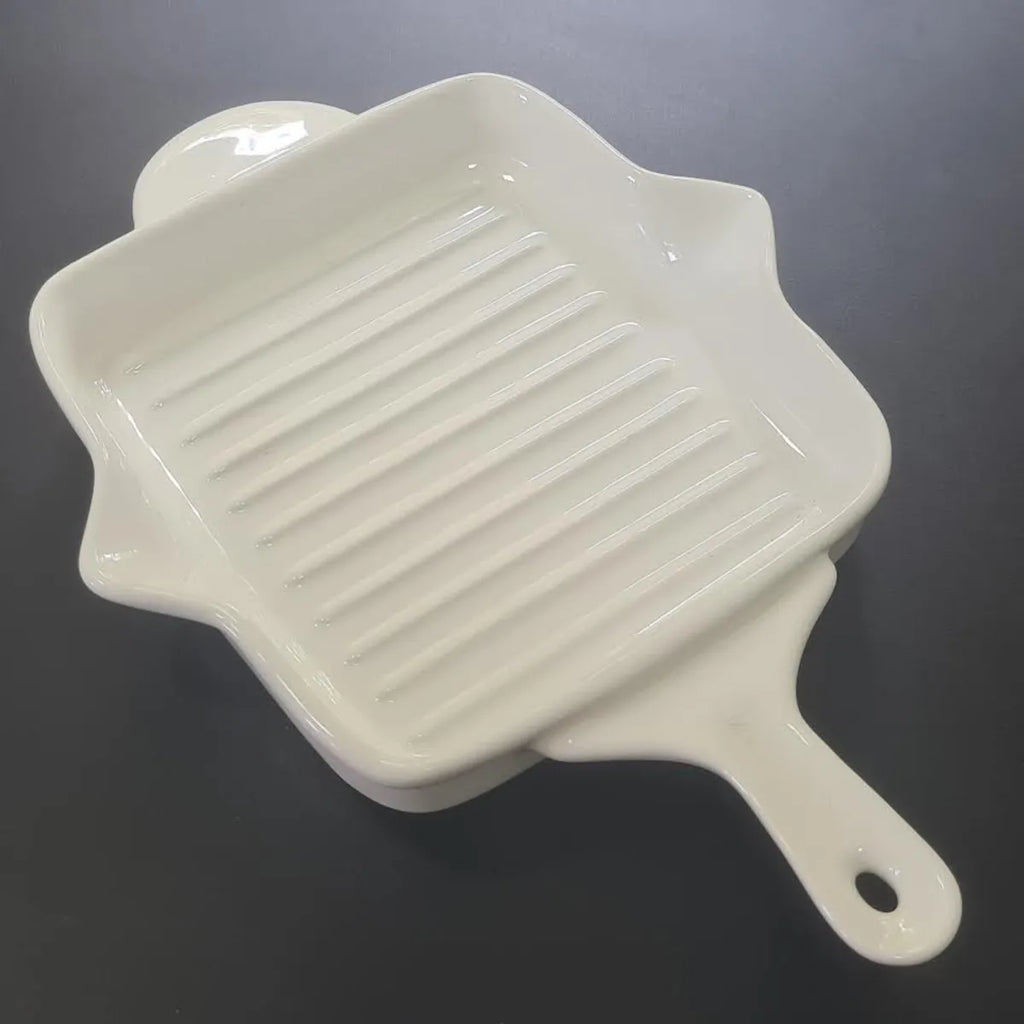 Frigideira Cerâmica Branca para Mesa Posta 31x21CM