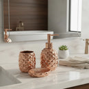 Kit Banheiro Lavabo 3 Peças Porta Sabonete Liquído Rose Rosa