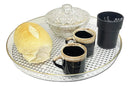Bandeja Decorativa em Acrílico Cristal com Borda Dourada 30cm – Café & Beleza