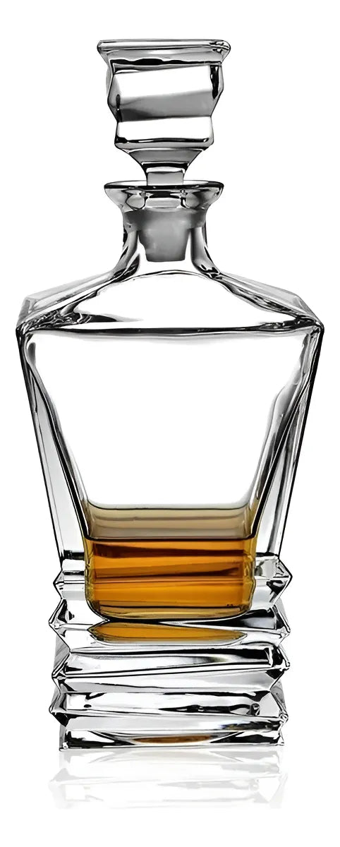 Decanter de Vidro 750ml Luxo para Whisky Licor Design Elegante
