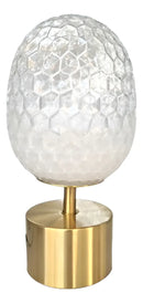 Abajur Luminária Quarto Sala Vidro e Metal 35x18 Dourado/Incolor – Design Elegante