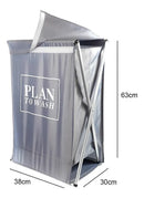 Cesto de Roupas Dobrável Deluxe com Tampa – Cinza | 63 x 38 cm