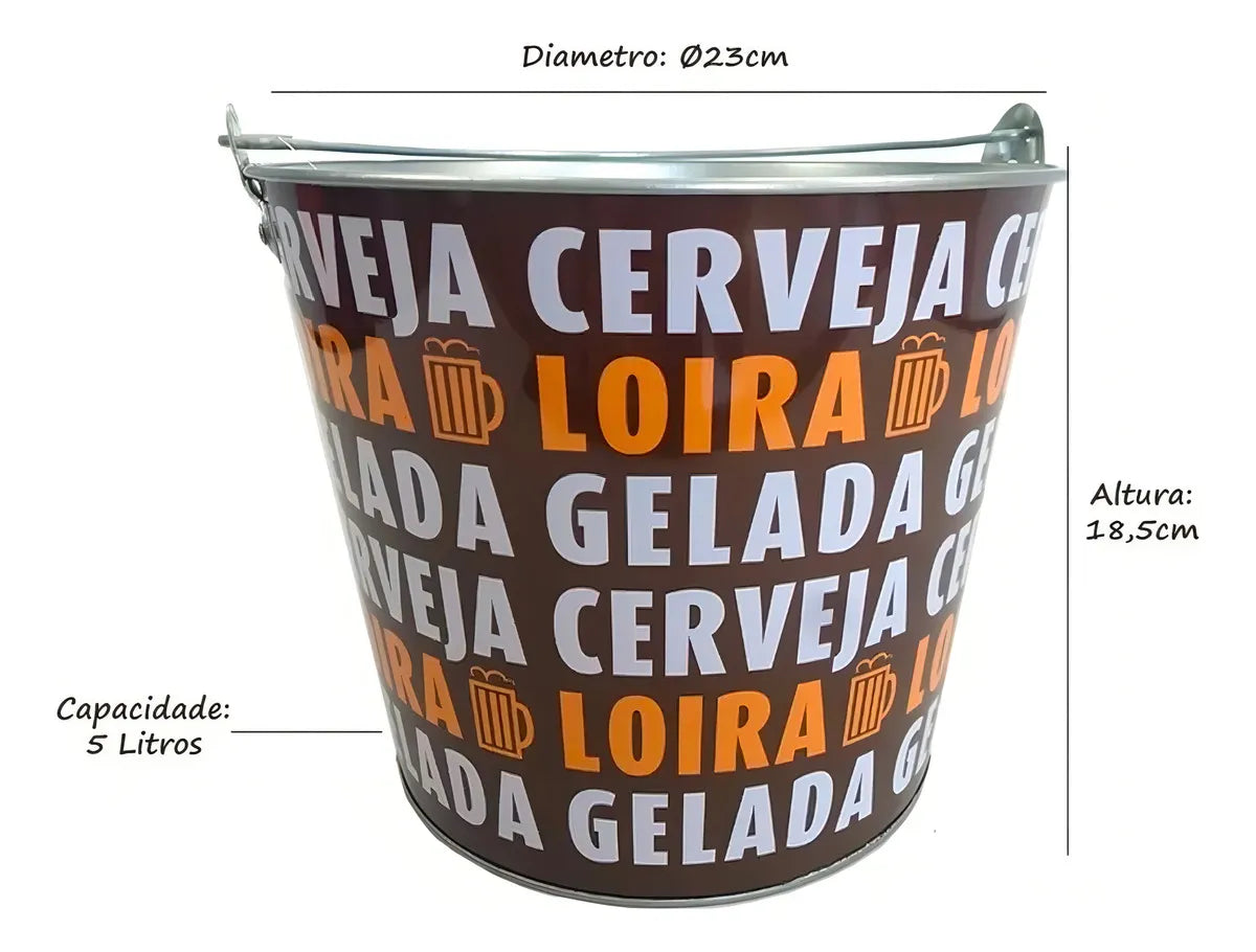 Balde de Cerveja Alumínio 5 Litros Marrom Hauskraft Modelo BGAD