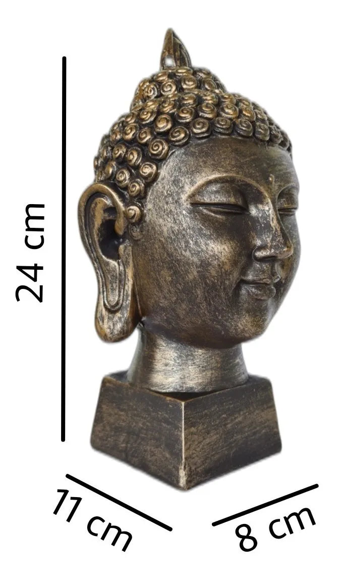 Buda Decorativo em Resina – Bronze Rústico | 24 x 8 cm