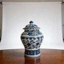 Vaso Decorativo De Porcelana Azul E Branco Luxo 20x14