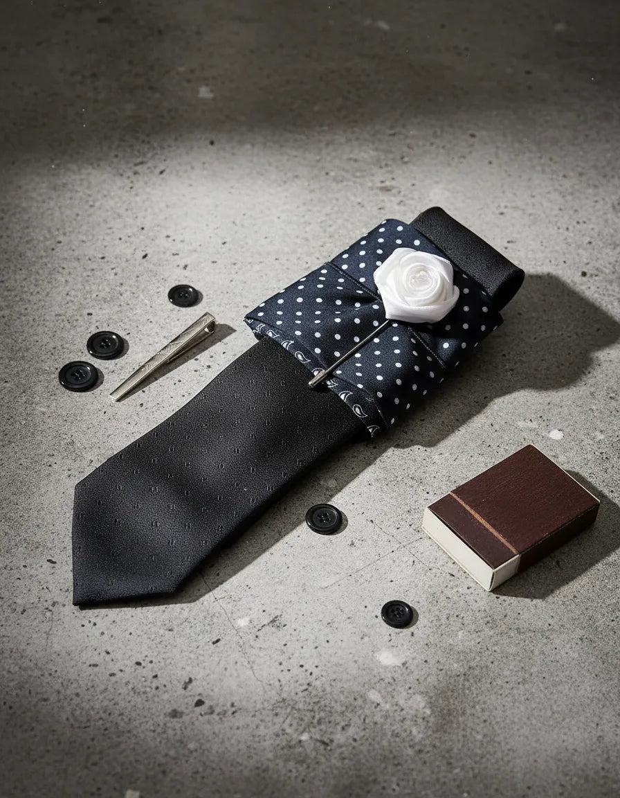 Kit Gravata + Lenço + Pin – Fatto A Mano