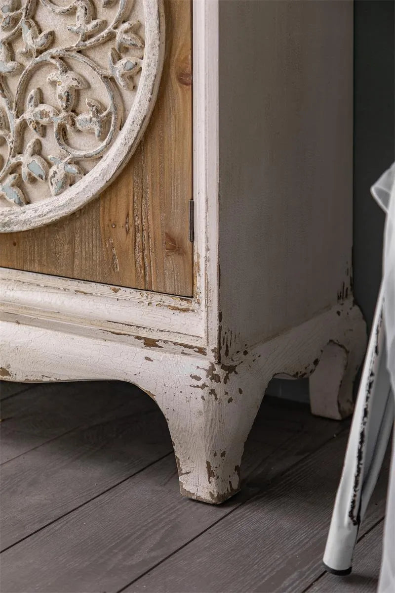 Buffet Aparador Branco Kyoto – Madeira Vintage | 96 x 79 x 40 cm