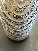 Vaso Decorativo Potiche Cinza E Dourado Porcelana 21x13 Cinza E Dourado