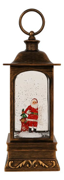 Lanterna Natalina Musical Neve Natal Enfeite Decoração Marrom-escuro