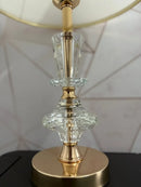Abajur de Mesa Dourado com Cristal Elegante 46cm Design Sofisticado