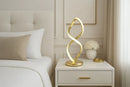 Abajur Moderno Design Curvo Metal Dourado Led 43x15 Dourado Branco 127/220v